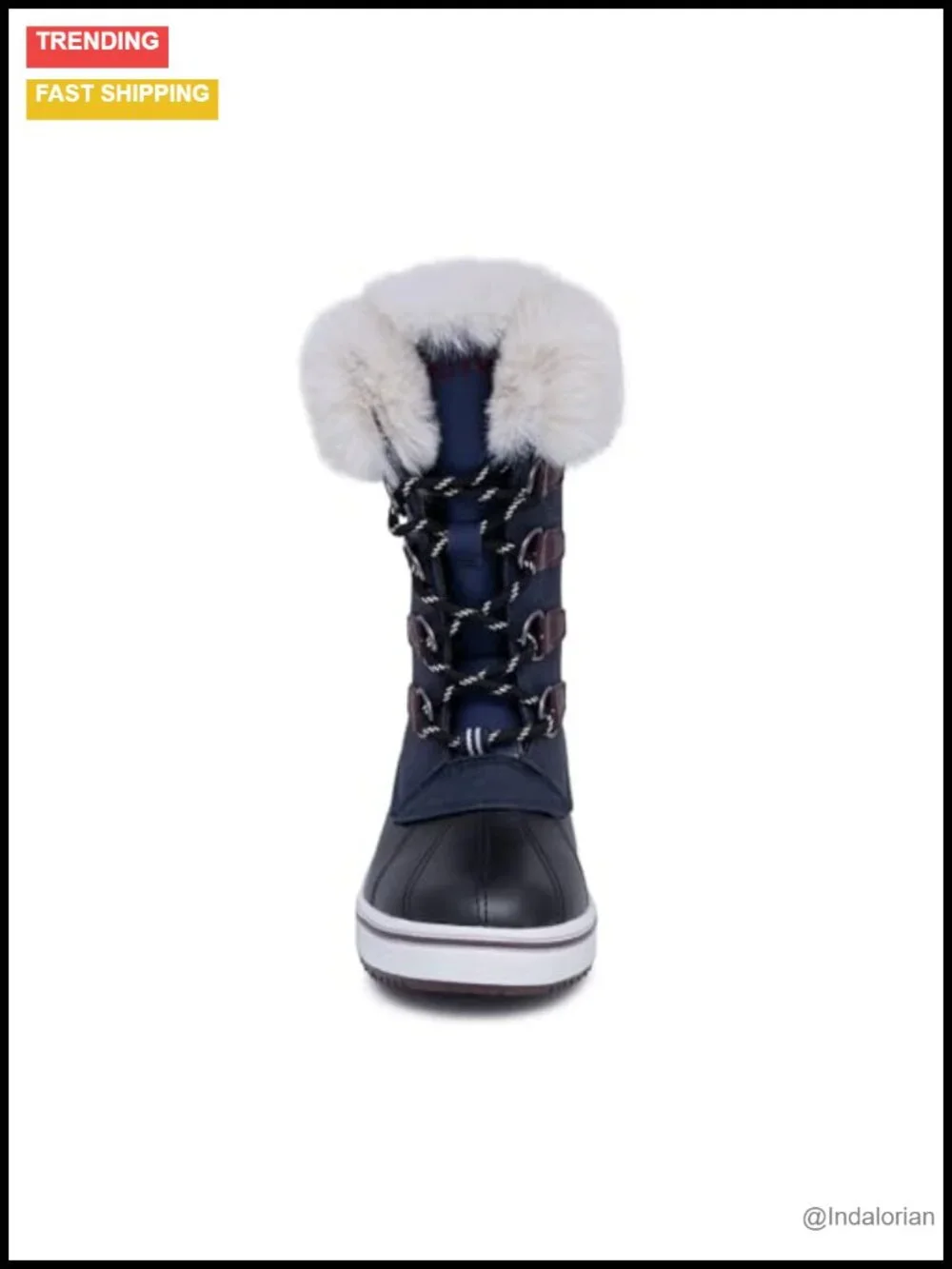 Lace-Up Winter Snow & Rain Boots - Water-Resistant Insulated with Faux Fur